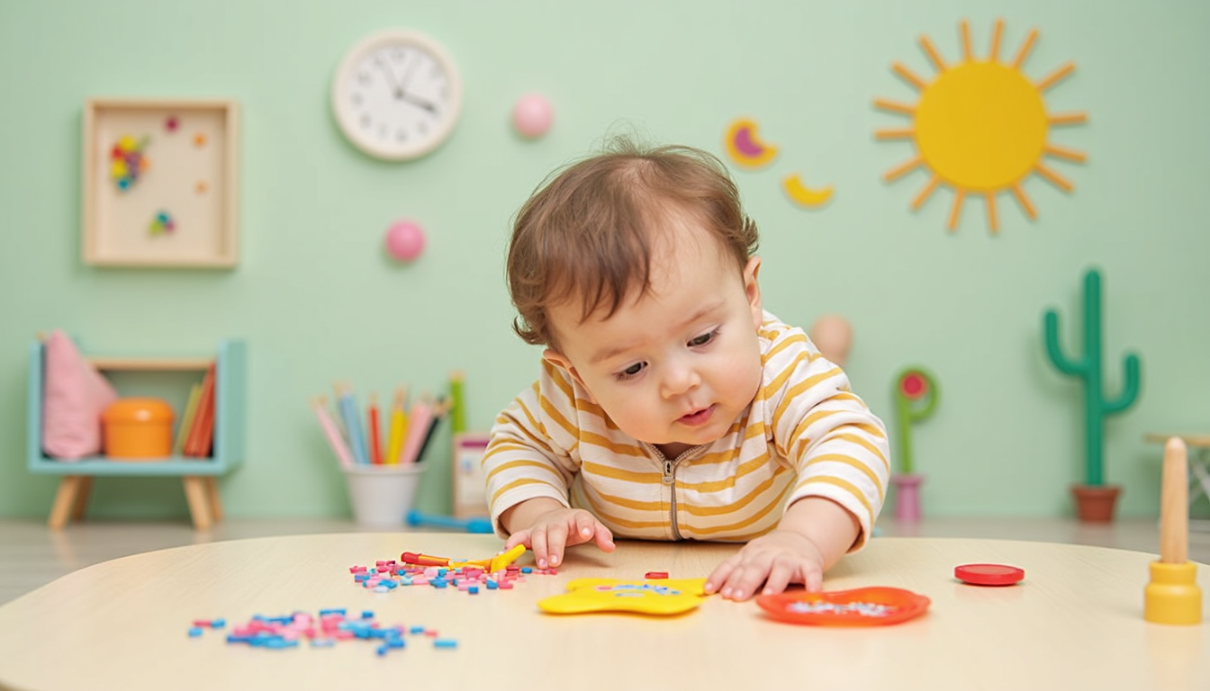 Copii jucându-se fericiți într-o sală de clasă luminoasă la Grădinița Ariel Ploiești